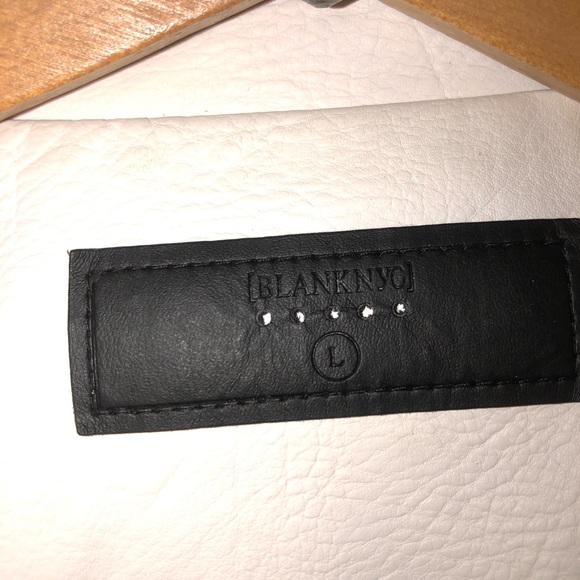 BLANKNYC Moto Jacket Fresh Start White Faux Leather LG - Picture 10 of 11